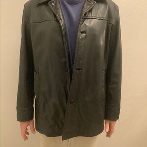 GAP Men's Black Vintage Leather Coat